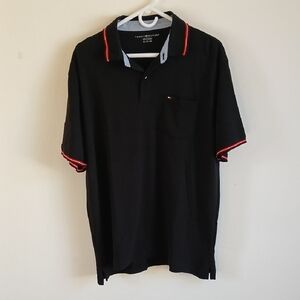 Tommy Hilfiger Black Polo with Red Trim